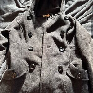 Jennifer Lopez Charcoal Wool Blend Coat